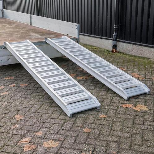 Set nieuwe aluminium Oprijplaten , 247 cm lang en 1800 kg, Auto diversen, Aanhangwagen-onderdelen, Nieuw, Ophalen