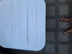 Steigerhouten tuintafel 112 x 112.wit geschilderd., Tuin en Terras, Ophalen, Gebruikt, Rechthoekig, Hout