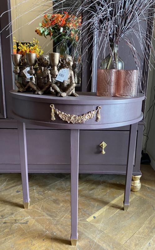 Vintage wandtafeltje, brocante haltafeltje bijzettafel VdlM, Antiek en Kunst, Antiek | Meubels | Tafels, Ophalen