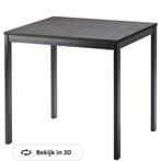 Uitschuifbare eettafel zwart/bruin, Huis en Inrichting, Tafels | Eettafels, Ophalen, Gebruikt, 50 tot 100 cm, 50 tot 100 cm