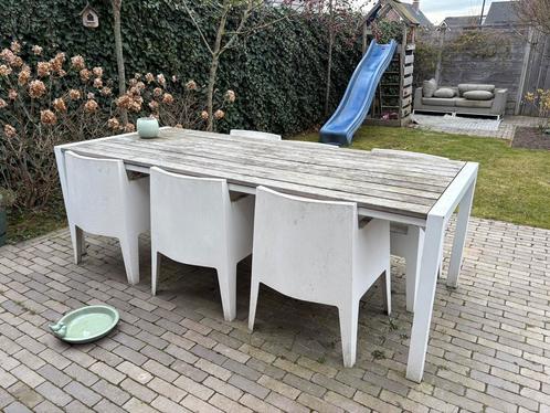 6 stuks Driade Philip starck stoel wit, Tuin en Terras, Tuinstoelen, Gebruikt, Kunststof, Ophalen