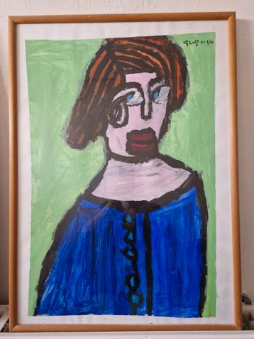 Gesigneerd Portret Schilderij beschikbaar voor biedingen