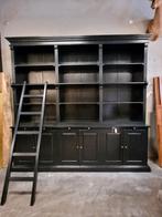 Grote bibliotheekkast | buffetkast | boekenkast & trap zwart, Huis en Inrichting, Kasten | Buffetkasten, 200 cm of meer, Gebruikt