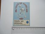 sticker 1987 TOUR de OUDE JAN Velp wielerrond wielrennen, Verzamelen, Verzenden, Zo goed als nieuw, Bedrijf of Vereniging