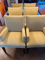 6 Mosterdgele eetkamerstoelen met armleuning, Ophalen, Gebruikt