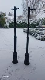 Klassieke buitenlamp steunen - zwart aluminium, Tuin en Terras, Ophalen