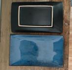 Blauw geglazuurde schalen, Ophalen of Verzenden, Zo goed als nieuw, Rond, Glas