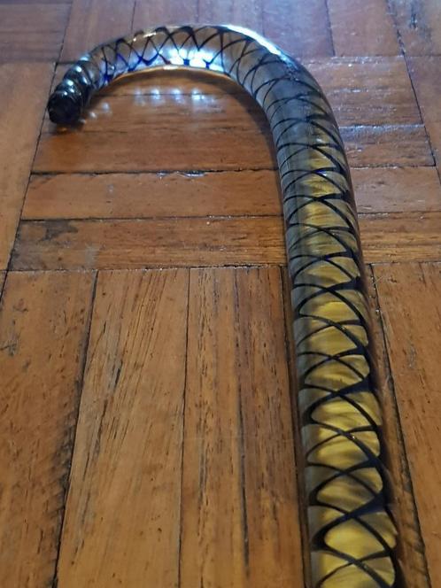 Zeldzame antieke glazen wandelstok cane uit Engeland 100 cm., Antiek en Kunst, Antiek | Glas en Kristal, Ophalen