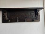 Antieke Houten Wandkapstok met Haken, Gebruikt, Minder dan 100 cm, Hout, Ophalen