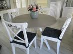 Ronde tafel met 4 stoelen chair zgan, Huis en Inrichting, Ophalen, Zo goed als nieuw, Vier personen, 100 tot 150 cm