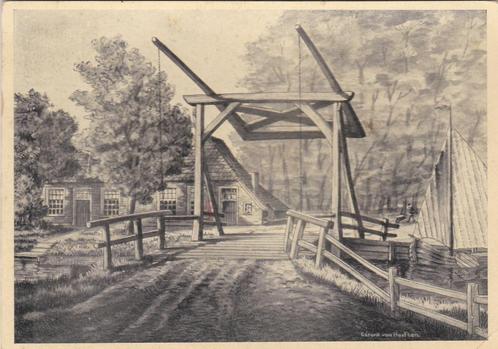 oude regge  met''zomp''sepia tek.gerard van haeften, Verzamelen, Ansichtkaarten | Nederland, 1960 tot 1980, Ophalen of Verzenden
