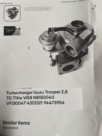 Nieuwe turbo charger ISUZU beschikbaar voor biedingen