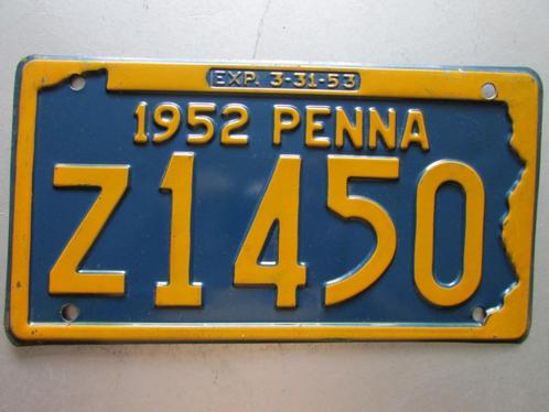 Originele kentekenplaat USA, 1952, Verzamelen, Automerken, Motoren en Formule 1, Gebruikt, Auto's, Ophalen of Verzenden