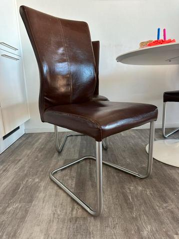 Leren Eetkamerstoelen - Set van 4 beschikbaar voor biedingen