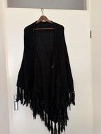 Poncho zwart met zilverdraadje, Kleding | Dames, Jassen | Winter, Ophalen, Zo goed als nieuw, Zwart
