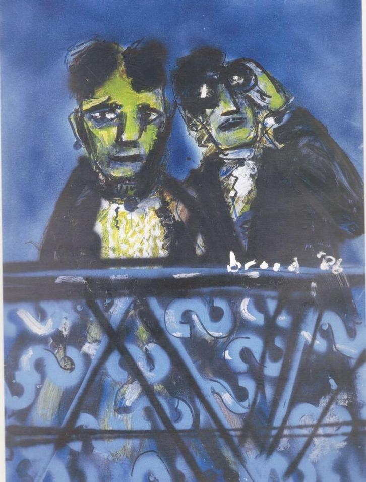 HERMAN BROOD Reproductie LOGE, Antiek en Kunst, Kunst | Litho's en Zeefdrukken, Ophalen of Verzenden