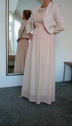 Elegante roze galajurk met kant, Galajurk, Maat 42/44 (L), Ophalen of Verzenden, Zo goed als nieuw