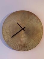 Goudkleurige klok, Huis en Inrichting, Woonaccessoires | Klokken, Ophalen of Verzenden, Zo goed als nieuw, Wandklok