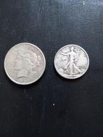 Amerikaanse One dollar 1923 Half dollar 1943, Postzegels en Munten, Munten | Amerika, Ophalen of Verzenden, Noord-Amerika
