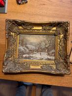 Schilderij Winterlandschap met Gouden Lijst, Ophalen of Verzenden