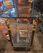 Vintage Hollywood Regency
Trolley spiegel bijzettafel wielen, Ophalen, Gebruikt, Metaal of Aluminium, 55 tot 75 cm