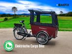 Elektrische Driewiler Cargo bike Tike met regentent, 4 kinderen of meer, Bakfiets.nl, Info@bakfiets.nl, Elektrisch