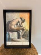 A.J. Temming - Krijttekening "Deskundig Overwicht" 1979, Antiek en Kunst, Ophalen of Verzenden