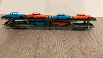 Lima H0 wagon autotransporter DB met 6 autootjes nostalgisch beschikbaar voor biedingen