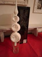 Hele grote Nieuwe witte glas 3 bals deuk Kerstpiek 37cm ❤️, Ophalen of Verzenden, Nieuw, Versiering