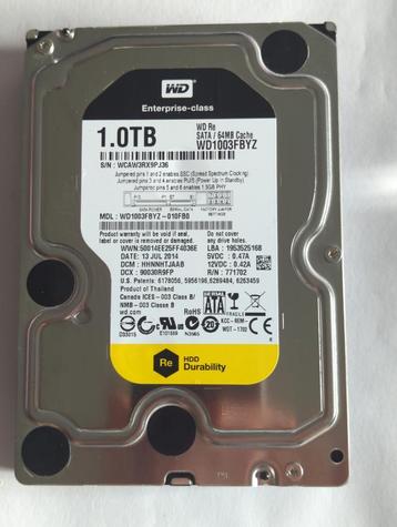 WDC WD1003FBYZ WD-WCAW3RX9PJ36 Western Digital RE4 1TB Hardd beschikbaar voor biedingen