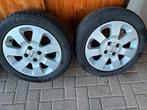 4x Gebruikte autobanden met aluminium velg - Steek 100mm, Ophalen of Verzenden, Gebruikt