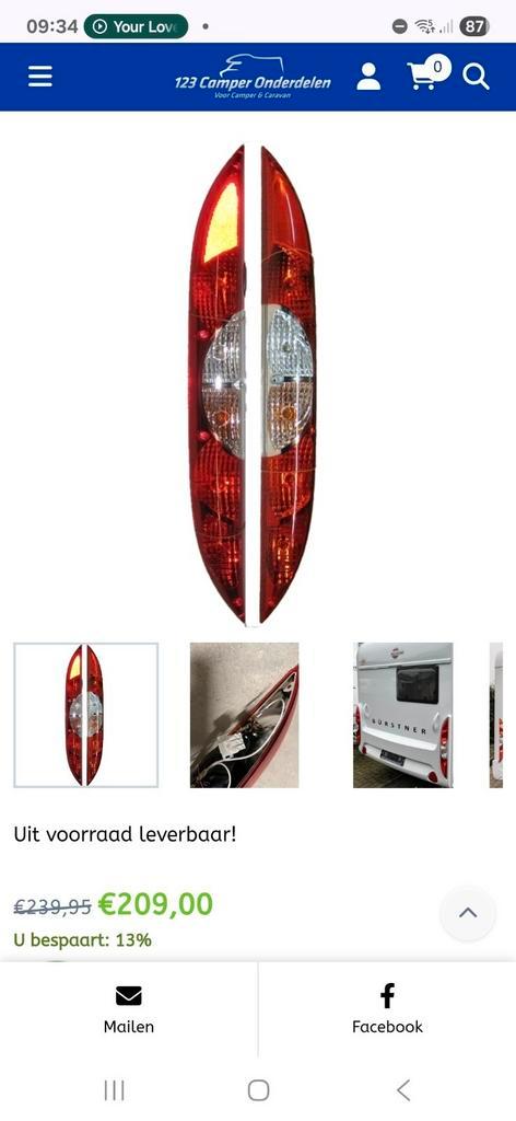 Burster achterlichten verticaal L + R NIEUW, Caravans en Kamperen, Camper-accessoires, Nieuw, Ophalen of Verzenden