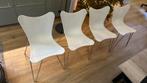 4 witte kunstof design eetkamerstoeltjes, Huis en Inrichting, Ophalen, Kunststof, Gebruikt, Wit