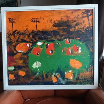 Ward Windhausen, Maastricht,  olieverf op board, 1986 beschikbaar voor biedingen