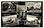 Groeten uit Schagen - 5 afb o.a. Muziektuin - 1958 gelopen, Verzamelen, Ophalen of Verzenden, Voor 1920, Gelopen, Noord-Brabant