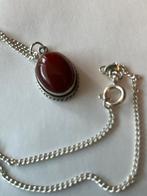Zilveren collier met hanger Agaath, Verzenden, Zo goed als nieuw, Met edelsteen, Zilver