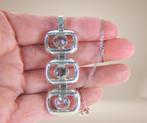 Prachtige GROTE 835 zilver MODERNIST bergkristal hanger!, Sieraden, Tassen en Uiterlijk, Kettingen, Verzenden, Zo goed als nieuw