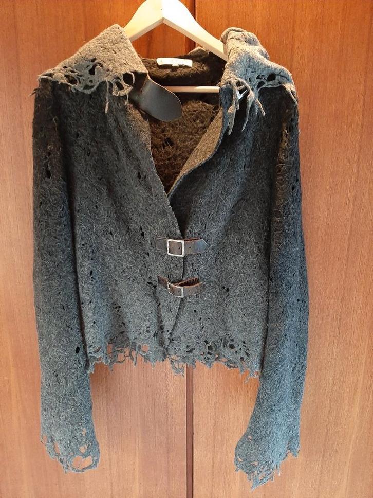 Mooi wollen jasje By Gro Abrahamsson mt 40, Kleding | Dames, Jasjes, Kostuums en Pakken, Zo goed als nieuw, Maat 38/40 (M), Grijs