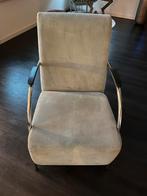 Woood Fauteuil Lichtblauw/Groen Ribstof Rookvrij, Huis en Inrichting, Stoelen, Ophalen, Blauw, Zo goed als nieuw, Eén