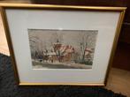 Aquarel van afbeelding kerk uit Warnsveld. Fijn geschilderd, Antiek en Kunst, Ophalen of Verzenden