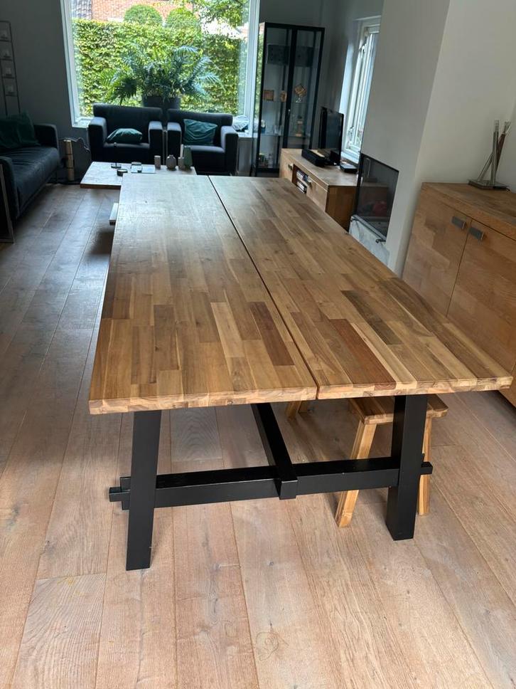 IKEA Skogsta Eettafel Mango Hout 235cm, Huis en Inrichting, Tafels | Eettafels, Gebruikt, 50 tot 100 cm, 200 cm of meer, Vijf personen of meer