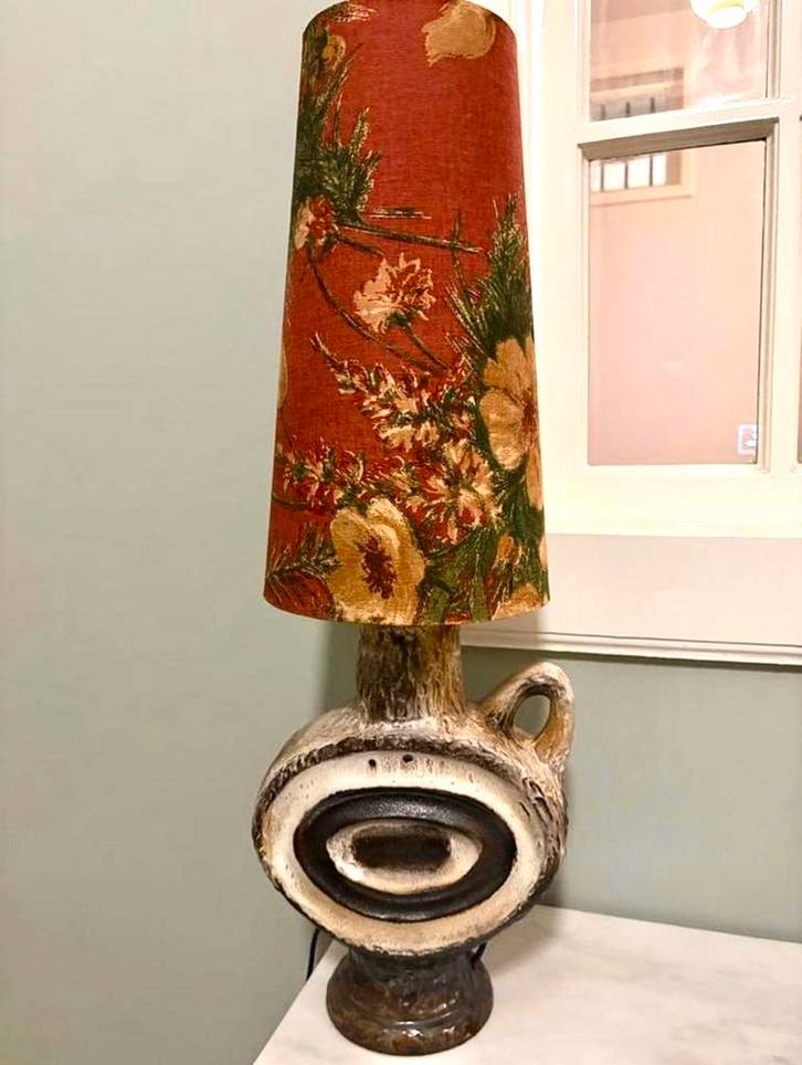 Vintage lamp retro lampenkap Lampvoet Walter Becht fat lava, Huis en Inrichting, Lampen | Tafellampen, Gebruikt, Overige materialen