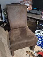 4x bruine eetstoel suede, Ophalen, Gebruikt, Bruin, Vier