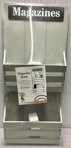 NIEUW GRIJS HOUTEN MAGAZINE WANDREK / MAGAZINE REK, Huis en Inrichting, Woonaccessoires | Krantenbakken en Lectuurbakken, Ophalen of Verzenden