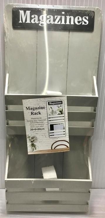NIEUW GRIJS HOUTEN MAGAZINE WANDREK / MAGAZINE REK beschikbaar voor biedingen