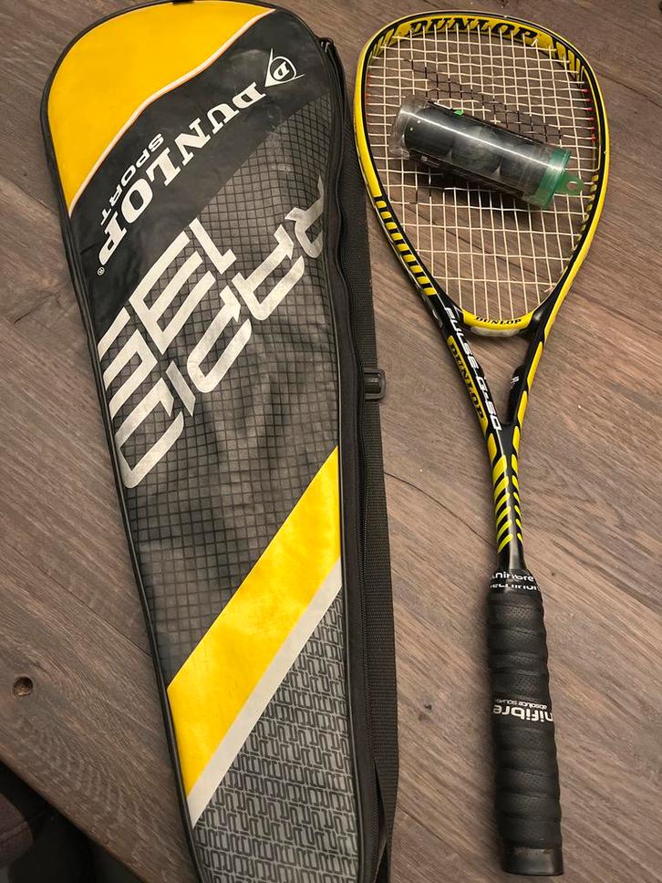 Dunlop Pulse G-50 Squash Racket met Hoes, Sport en Fitness, Squash, Gebruikt, Racket, Met hoes, Ophalen