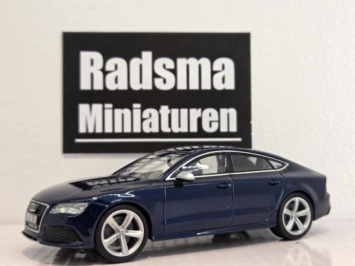AUDI RS7 Sportback 2013 Estoril Blue - 1:43 dealer editie, Hobby en Vrije tijd, Modelauto's | 1:43, Zo goed als nieuw, Auto, Ophalen of Verzenden