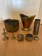 Collectie van diverse koperen objecten, Antiek en Kunst, Ophalen of Verzenden, Brons