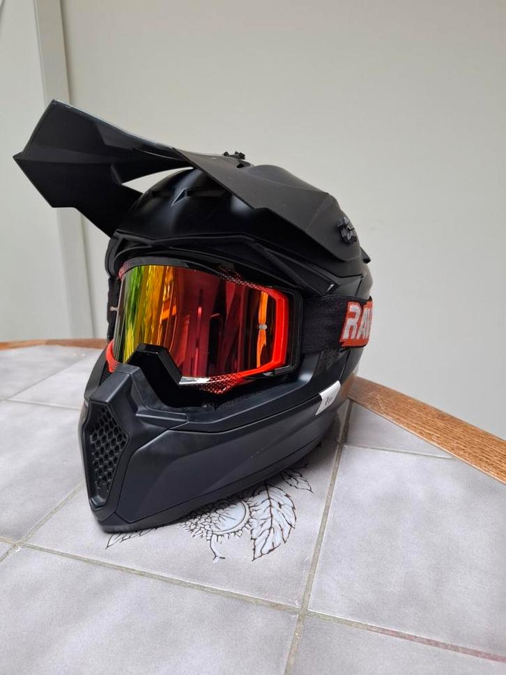 Te koop: Crosshelm + Crossbril, Motoren, Kleding | Motorkleding, Tweedehands, Ophalen