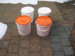 4 stuks 10 kilogram plastic emmers, Huis en Inrichting, Emmers, Ophalen of Verzenden, Gebruikt, Overige materialen, Met deksel